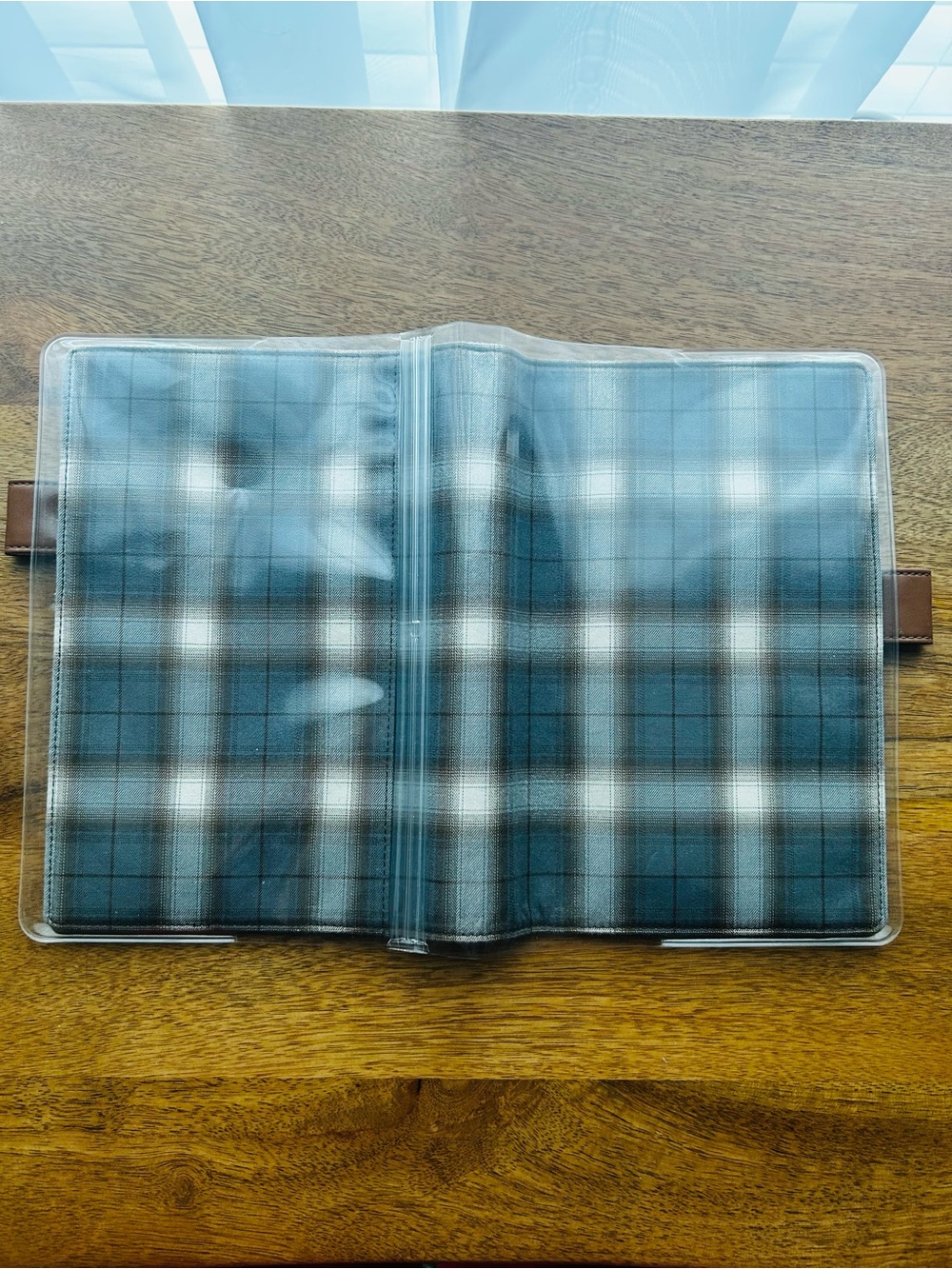 Hobonichi A5 Planner Cover Blue Plaid + Clear Cover NEW - Picture 4 of 6